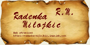 Radenka Milojkić vizit kartica